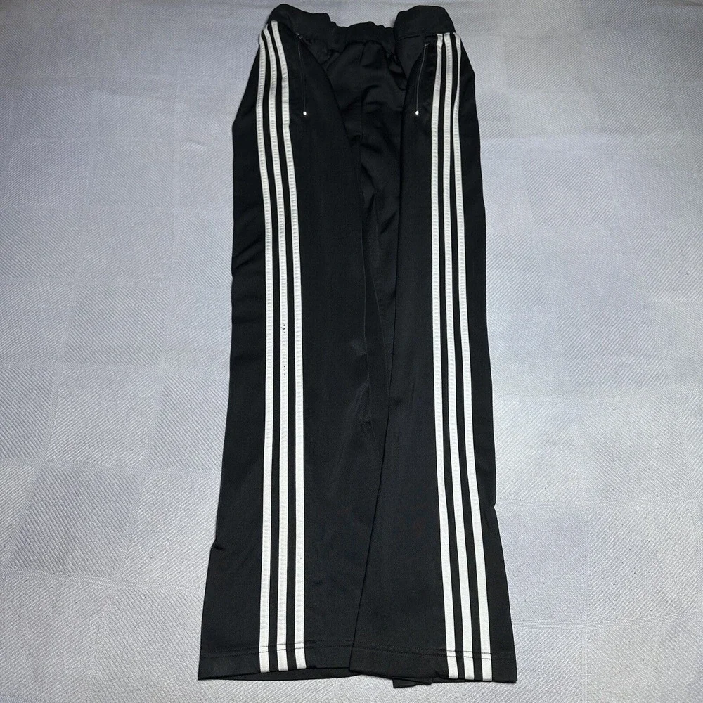 Vintage Y2K Adidas 3 Stripe Zip Pockets Black Track Pants‎ Size Medium